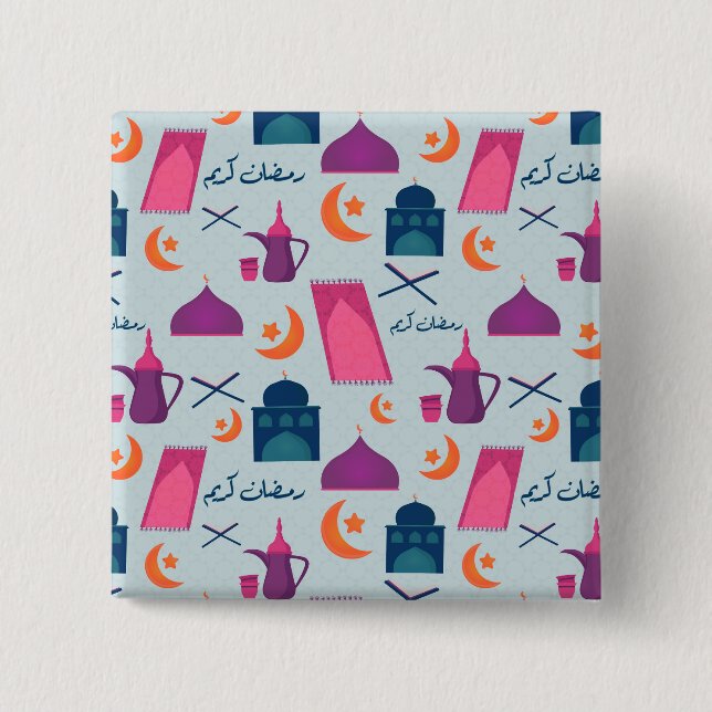 Happy Ramadan Pattern Button (Front)