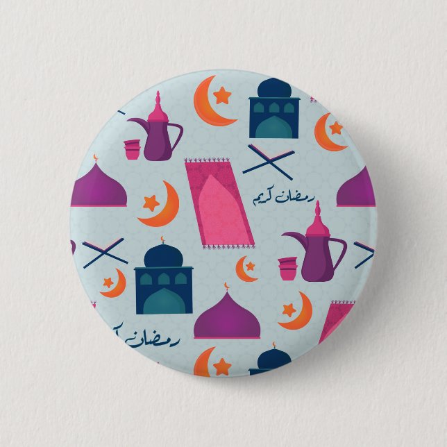 Happy Ramadan Pattern Button (Front)