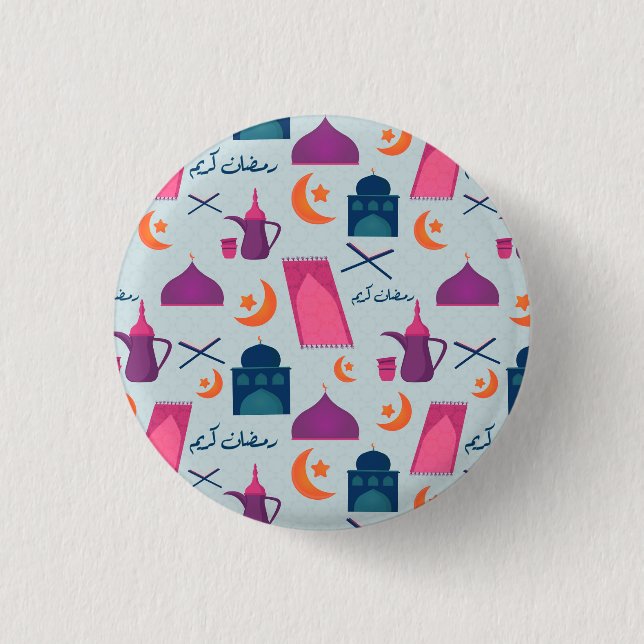 Happy Ramadan Pattern Button (Front)