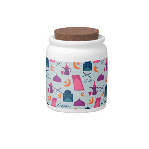 Happy Ramadan Pattern Candy Jar