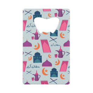 Happy Ramadan Pattern Credit Card Bottle Opener