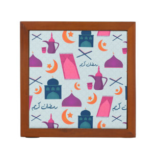 Happy Ramadan Pattern Desk Organizer
