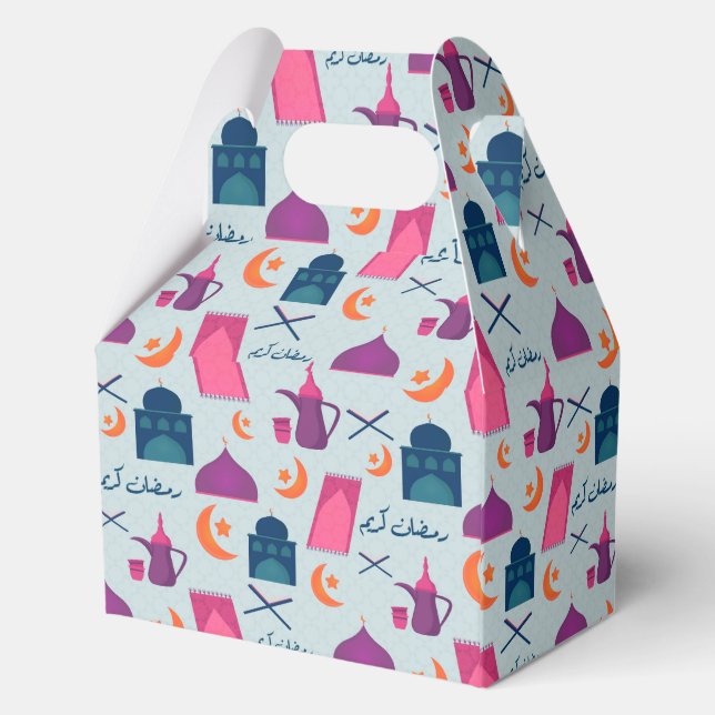 Happy Ramadan Pattern Favor Boxes (Back)