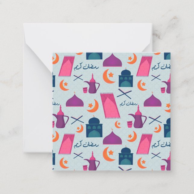Happy Ramadan Pattern Note Card (Front)