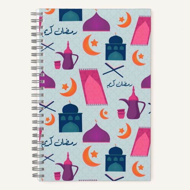 Happy Ramadan Pattern Notebook (Front)