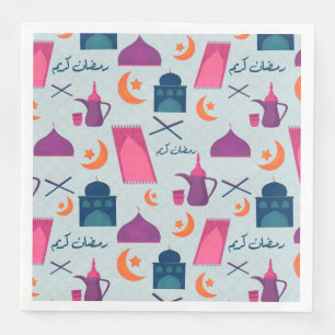 Happy Ramadan Pattern Paper Dinner Napkins