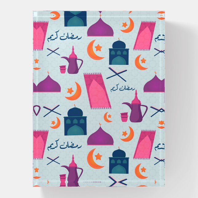 Happy Ramadan Pattern Paperweight (Vertical)