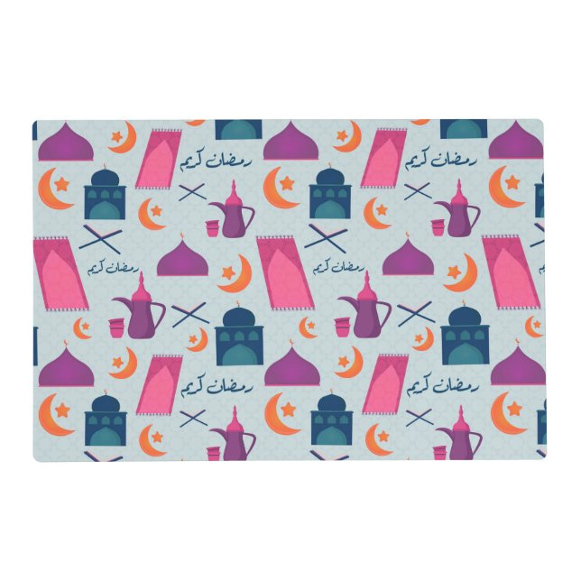 Happy Ramadan Pattern Placemat (Front)