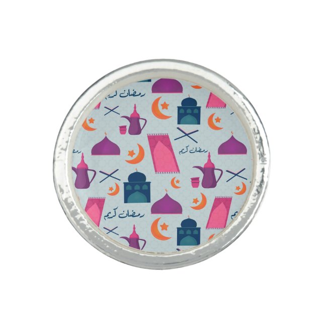 Happy Ramadan Pattern Ring (Front)