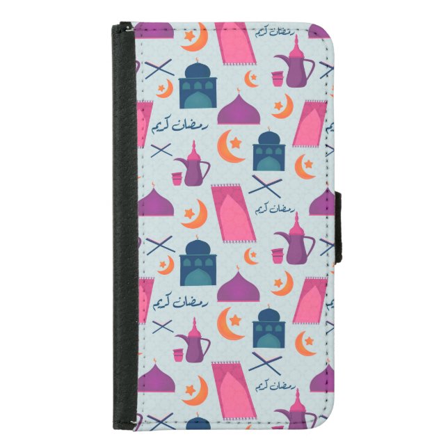 Happy Ramadan Pattern Samsung Galaxy Wallet Case (Front)