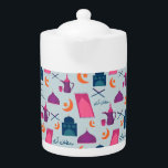Happy Ramadan Pattern Teapot<br><div class="desc">Arabian Ramadan motifs seamless pattern with Ramadan kareem written in Arabic</div>