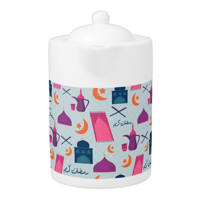 Happy Ramadan Pattern Teapot (Front)