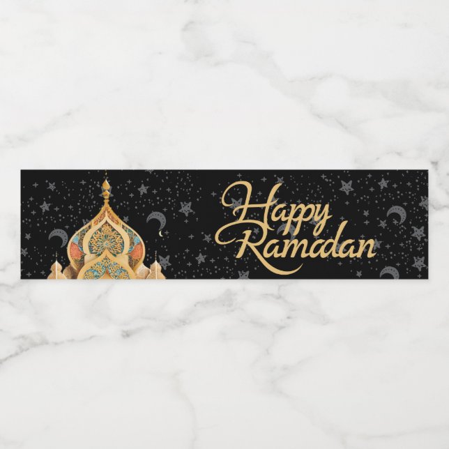 happy Ramadan Water Bottle Label (Single Label)