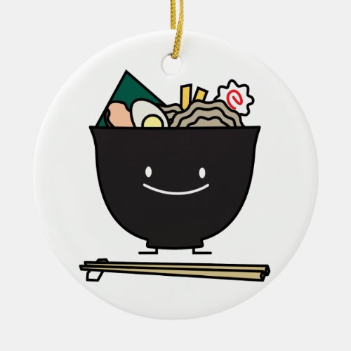 Happy Ramen Bowl Ceramic Ornament