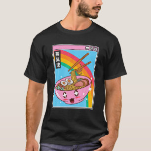 Happy Ramen Bowl Digital Japan Style Otaku Anime V T-Shirt