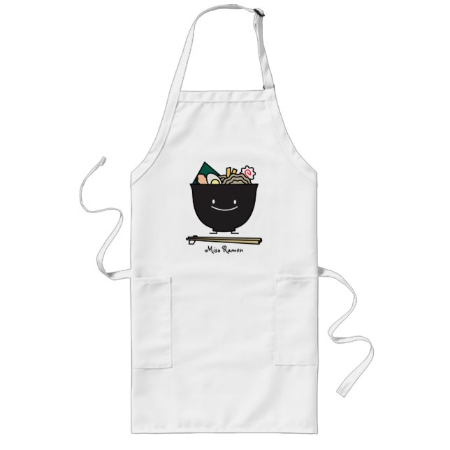 Happy Ramen Bowl Long Apron (Front)