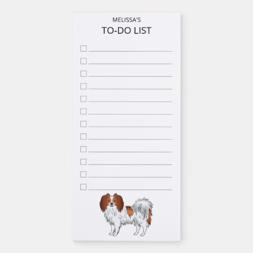 Happy Red And White Phalne Cute Dog To_Do List Magnetic Notepad