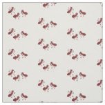 Happy red ants ice skating cartoon fabric