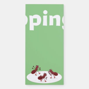 Happy red ants ice skating cartoon magnetic notepad