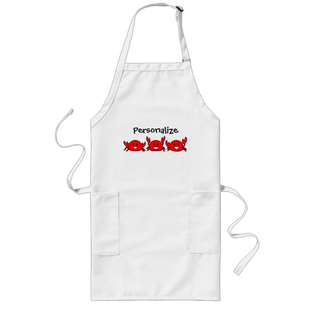 Happy Red Crabs Long Apron (Front)