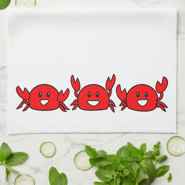 Happy Red Crabs Towel (Folded)