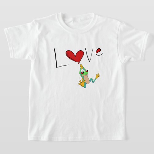 Happy Red_Eyed Tree Frog and Heart T_Shirt