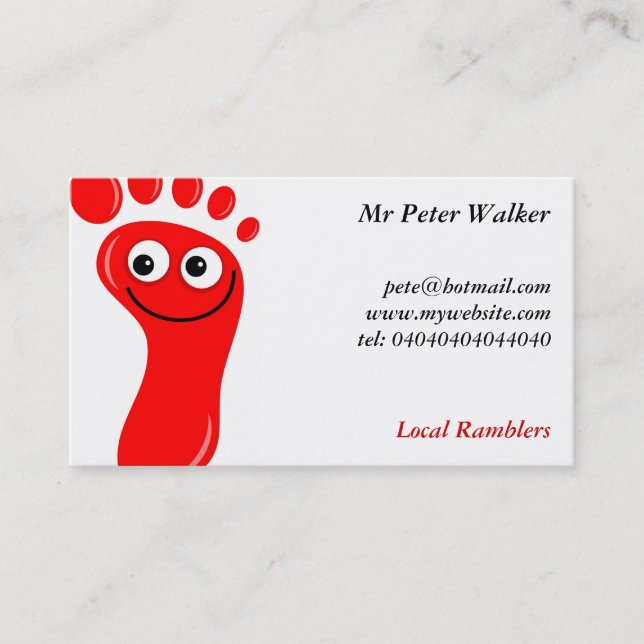 Happy Red Feet Business Card (Front)