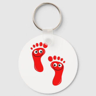 Happy Red Feet Keychain