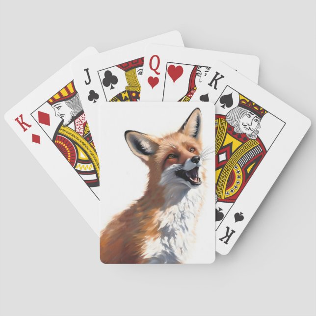 Happy Red Fox OWN ART Vixen Wild Nature Poker Cards (Back)