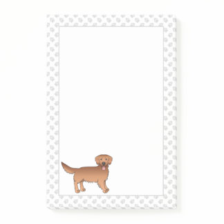 Happy Red Golden Retriever Cartoon Dog With Paws Post-it Notes