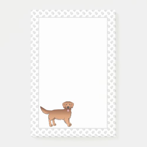 Happy Red Golden Retriever Cartoon Dog With Paws Post_it Notes