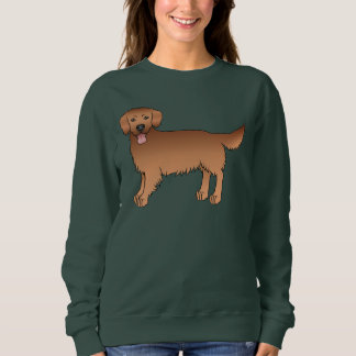 Happy Red Golden Retriever Cute Cartoon Dog Sweatshirt
