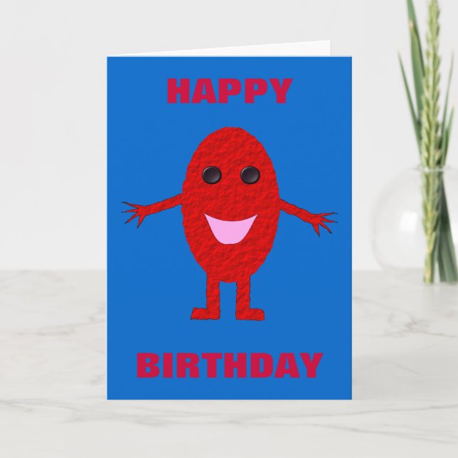 Happy Red Grape Customizable Greeting Card (Front)