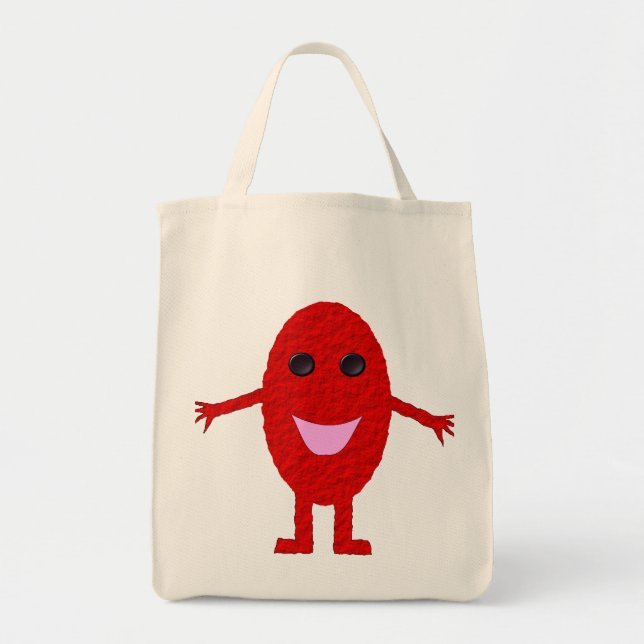 Happy Red Grape Organic Grocery Tote Bag (Front)