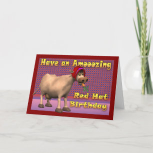 Happy Red Hat Birthday Card