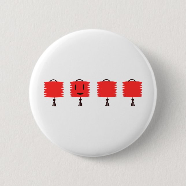 Happy Red Lanterns Pinback Button (Front)