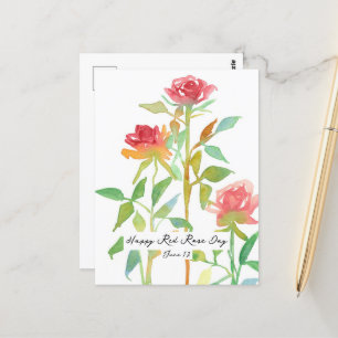 Happy Red Rose Day June 10 National Holiday Postcard