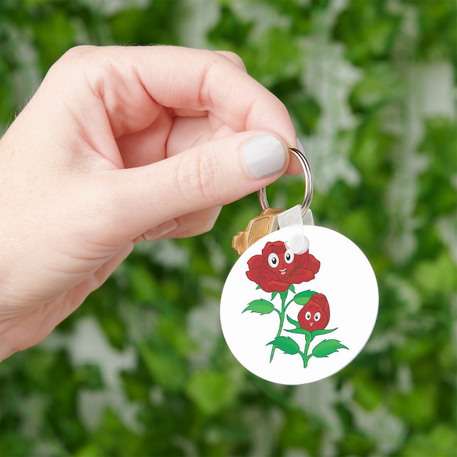 Happy Red Roses Keychain (Creator Uploaded)
