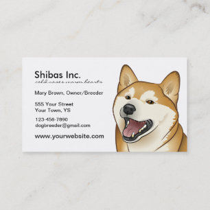 Happy Red Shiba Inu Customizable Business Card