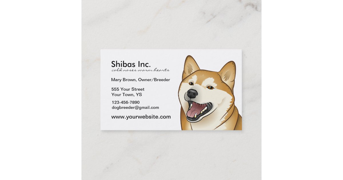 Happy Red Shiba Inu Customizable Business Card Zazzlecom