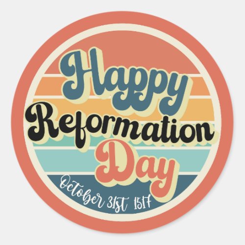 Happy Reformation Day vintage Classic Round Sticker