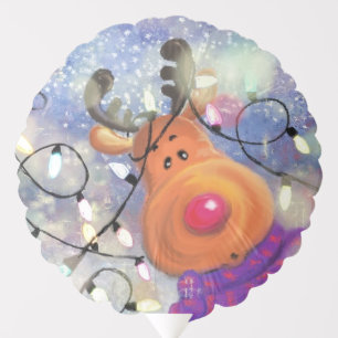 Happy Reindeer Christmas Balloon