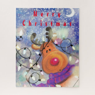Happy Reindeer Christmas Puzzle