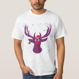 Happy Reindeer Holidays Value T-Shirt, White