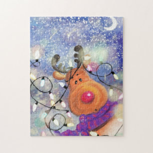 Happy Reindeer Jigsaw Puzzle Christmas Gift