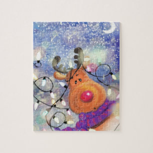Happy Reindeer - Merry Christmas - Jigsaw Puzzle