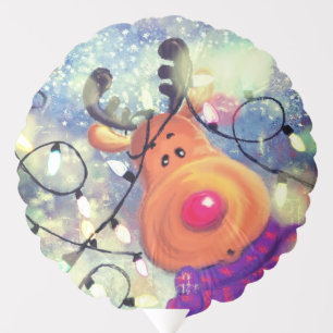 Happy Reindeer - Merry Christmas - Painting Balloon