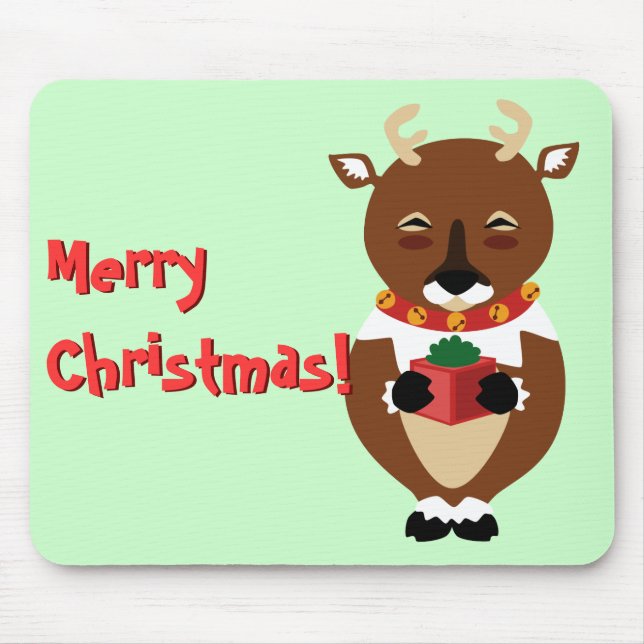 Happy Reindeer Mousepad (Front)
