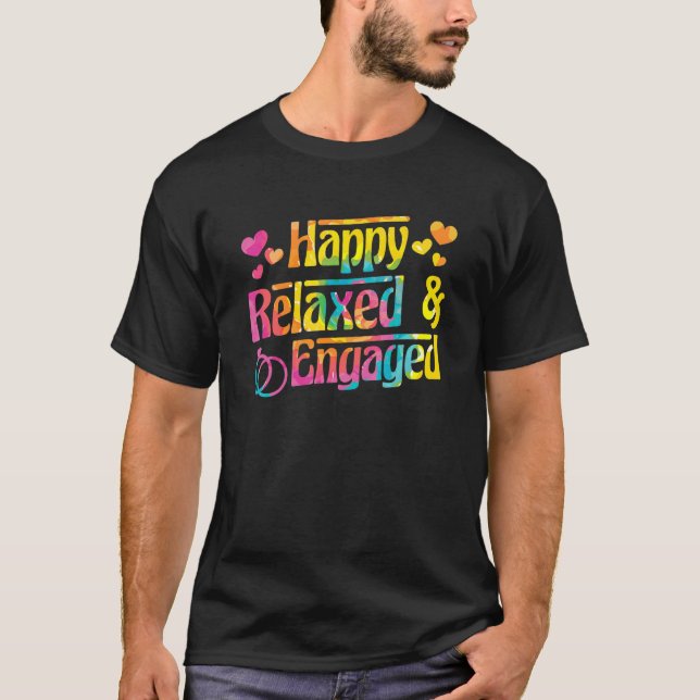 Happy Relaxed & Engaged Fiancée Fiance Couple Enga T-Shirt (Front)