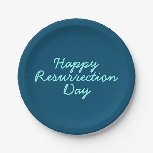 Happy Resurrection Day in Blue Paper Plates